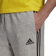 adidas Leisure Jogging Pants Essentials French Terry Tapered Cuff 3-Stripe Long Grey Men